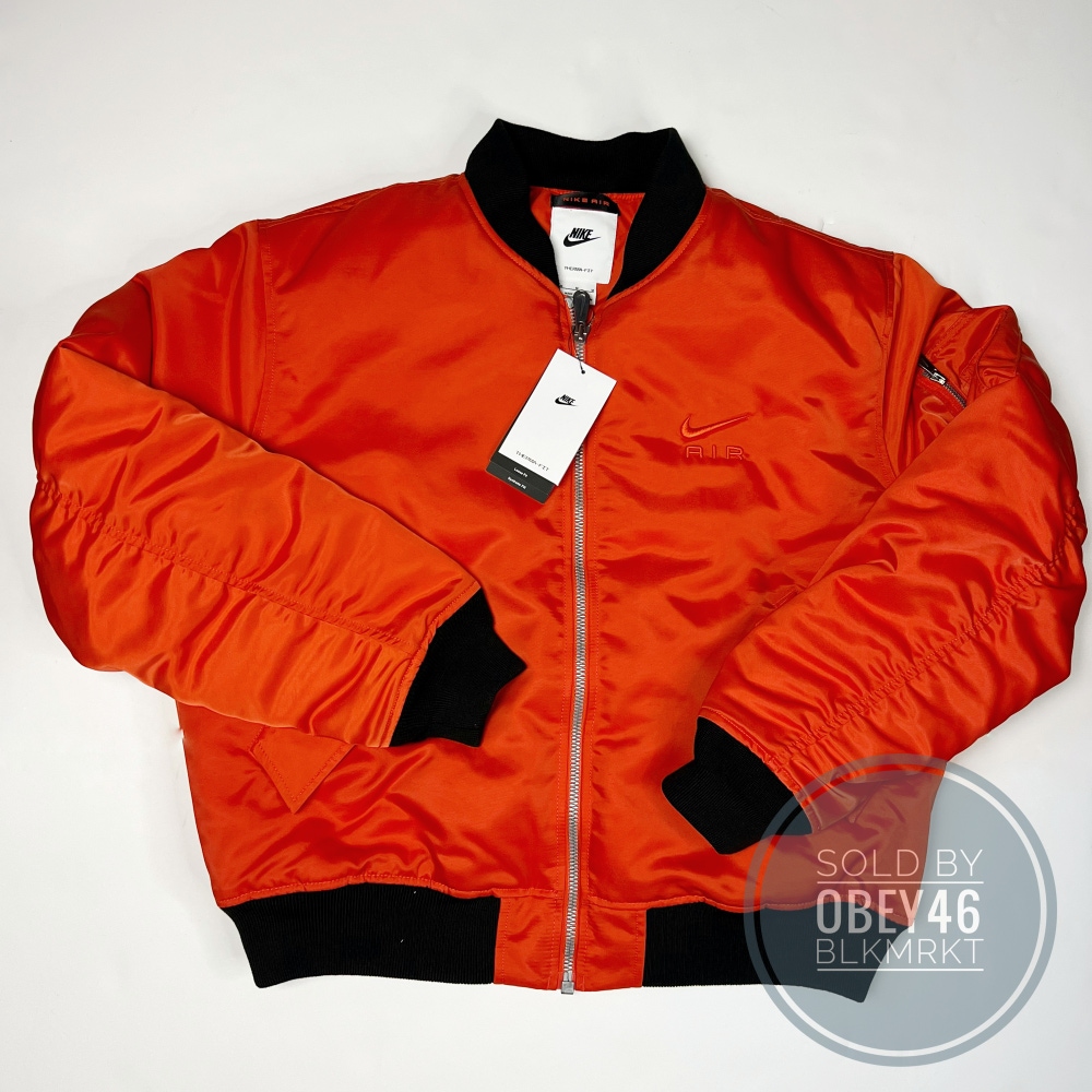 Nike Air Bomber Zip Satin Jacket Picante Red   M