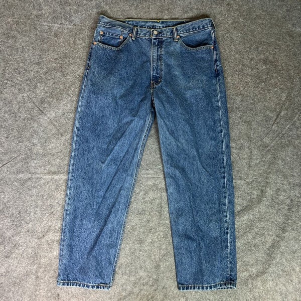 Levi Mens Jeans 38x30 Blue Denim Pant Straight Medium Wash Casual Actual 36x29