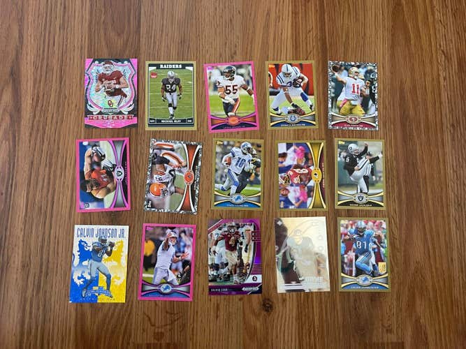 Topps Panini Upper Deck NFL FOOTBALL 15 CARD PARALLEL / INSERT Trading Card Lot!
