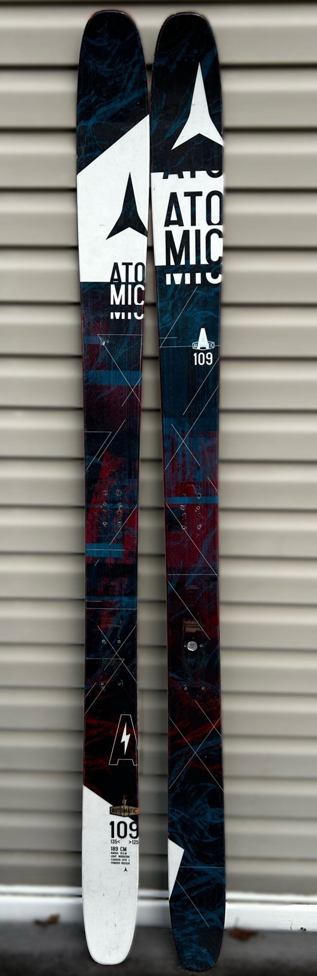 Used Atomic 189 cm Powder Automatic Skis Without Bindings