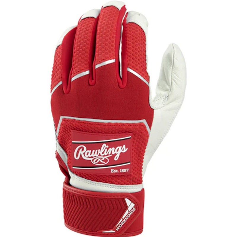 Gants De Frappe (batting Gloves) Rawlings Workhorse - Taille Youth Large - Couleur Violet/orange