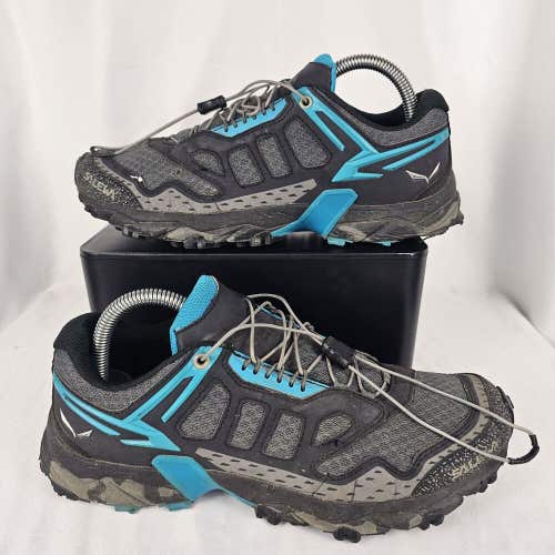 Salewa Ultra Train Shoes Womens 8 Black Blue Athletic Hiking Trail Black/Ocean