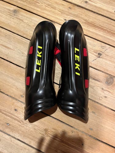 Barely Used Leki Shin Guards, Black, Adult Size
