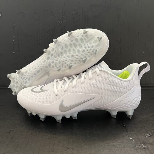 (Size 8.5) Nike Alpha Huarache 8 Pro Lax 'White Silver' Lacrosse Cleats