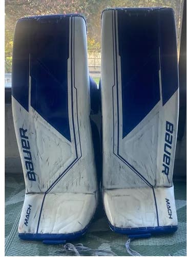 Used Bauer Mach Goalie Pads Pro Stock 35’