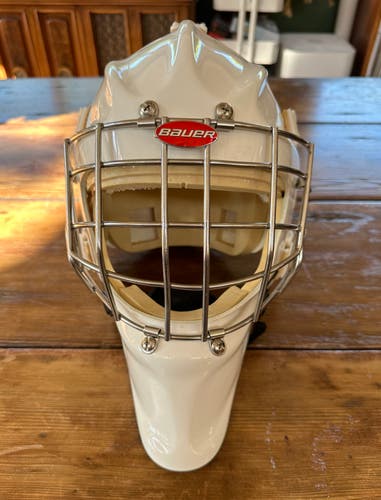 Bauer White 960 Goalie Mask Pro Stock Senior Large