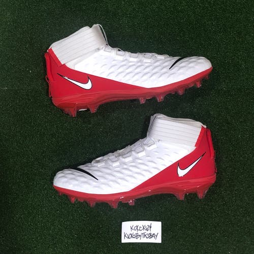 Nike Force Savage Pro 2 Football Cleats White Red BV3969 104 Mens size 16