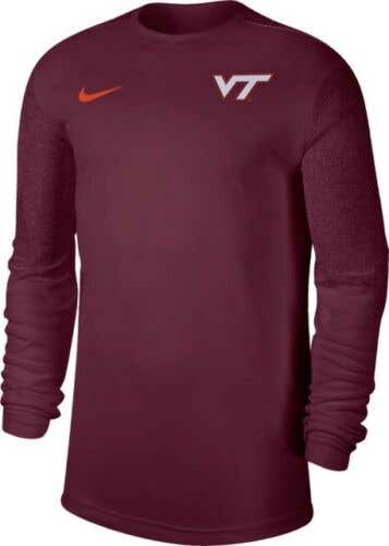 NWT mens XXL VT/Virginia Tech Hokies Coaches LS shirt dri-fit FTBL