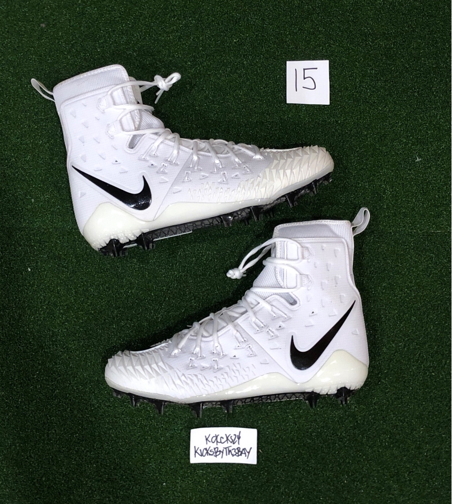 Nike Force Savage Elite TD Football Cleats White AJ6603-101 Mens size 15