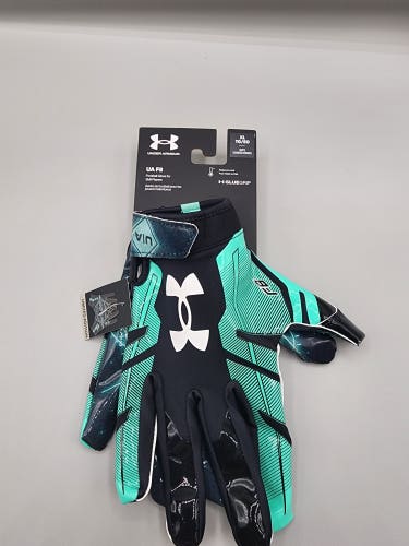 Black New Adult XL Under Armour F8 Gloves
