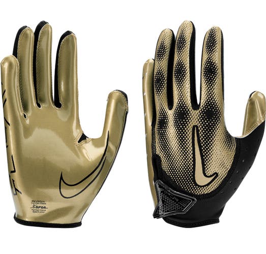 Nike Vapor Jet 7.0 Football Gloves Black Metallic Gold Men’s Size Medium NWT $55