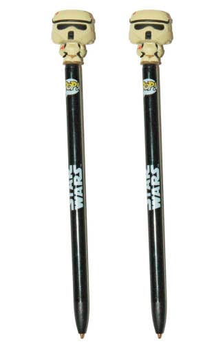 2 Pc Lot - Vintage Funko Star Wars Imperial Scarif Stormtrooper Figure Pen 2016