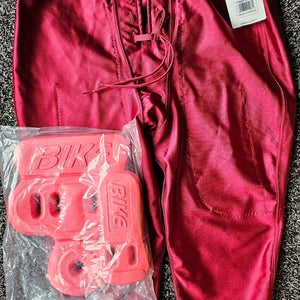 Adult Men's XL Burgandry Wilson Slotted Football Pants Red Bike hip tailbone pads