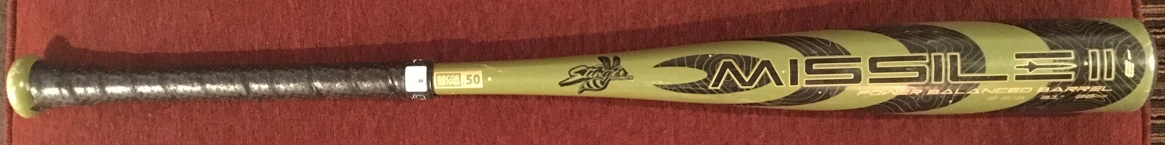 Used BBCOR Certified Stinger Alloy Missile 2 Bat (-3) 28 oz 31"