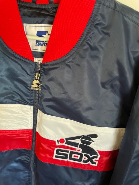 【STARTER】 White sox jacket sizeL Men's Chicago White Sox Starter Black Impact Hoodie Half-Zip