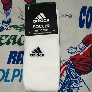 Adidas Soccer Metro Sock Arch & Ankle Compression Large NEW white