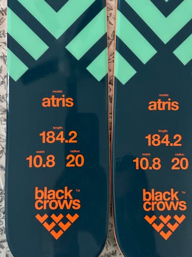 Used Unisex Black Crows 184 cm All Mountain Atris Skis Without Bindings