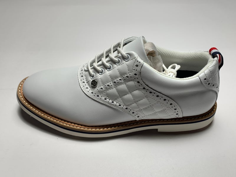 G/Fore G4 Quilted Saddle Gallivanter Golf Shoes White Men's SZ