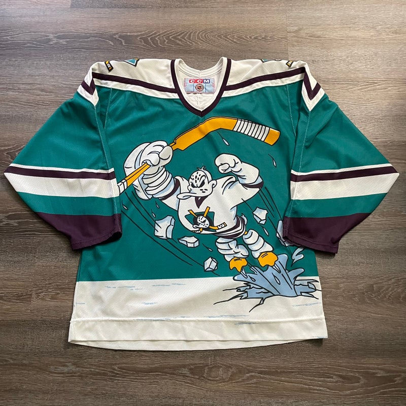 Vintage CCM Anaheim Mighty Ducks Alternate "Wild Wing" Replica Jersey MiC Sz L