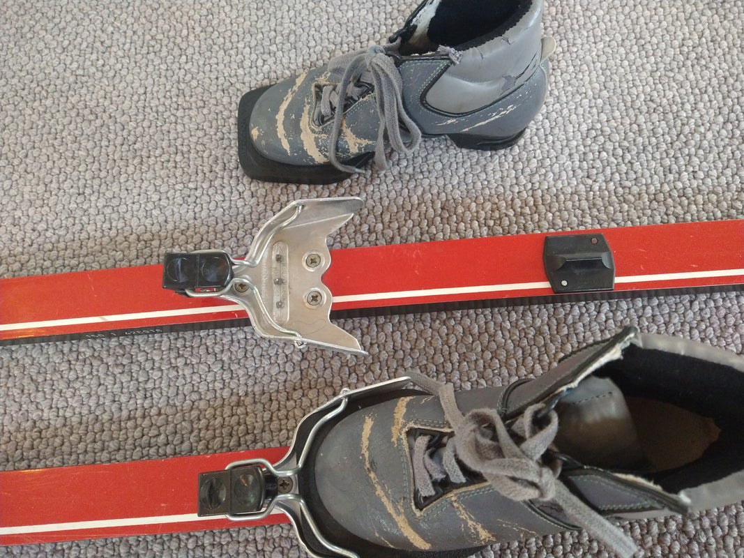 Classic Used Kid's Cross Country Skis With Bindings and boots