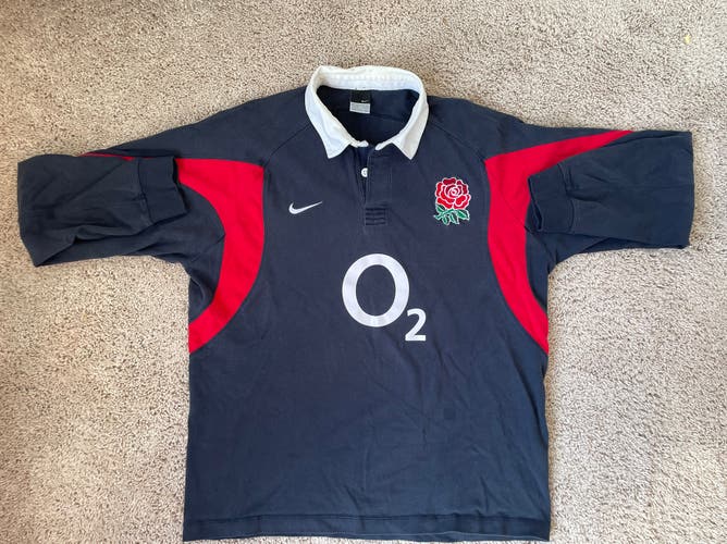 England Rugby Alternate Classic Long Sleeve Jersey - Navy - Mens