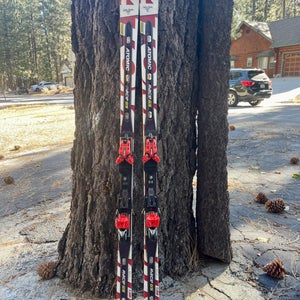 Used Unisex Atomic 181 cm Racing Race GS Skis With Bindings Max Din 12