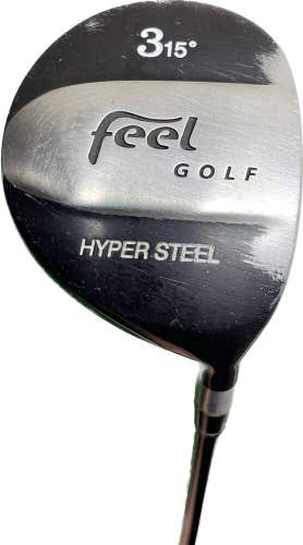 Feel Golf 15* 3 Wood Monterey Series Regular Flex Graphite Shaft RH 43.5”L