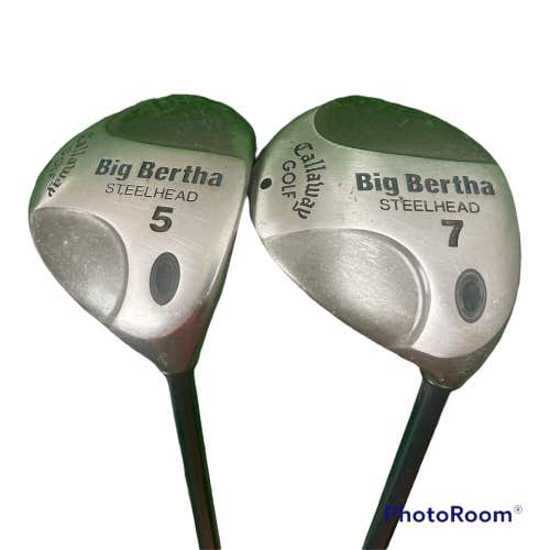 Ladies Callaway Big Bertha Steelhead 5 & 7 Woods Gems Graphite Shaft RH