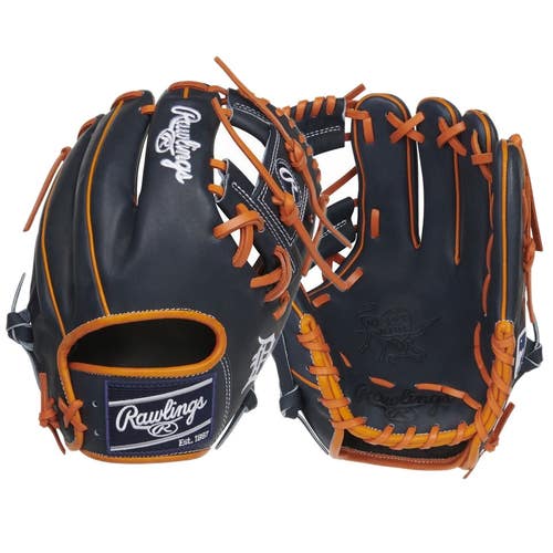 PRO204-2DET-RightHandThrow Rawlings Heart of the Hide Detriot Tigers Baseball Gl