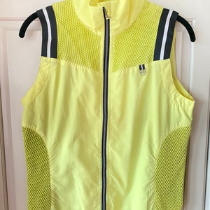 Bally golf full zip yellow Vest. Full Mesh Lined. High neck. Women's XS/S