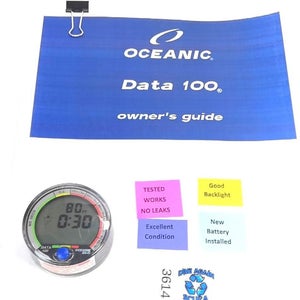 Oceanic Data 100 Air & Nitrox Puck Scuba Dive Computer + Manual #3614