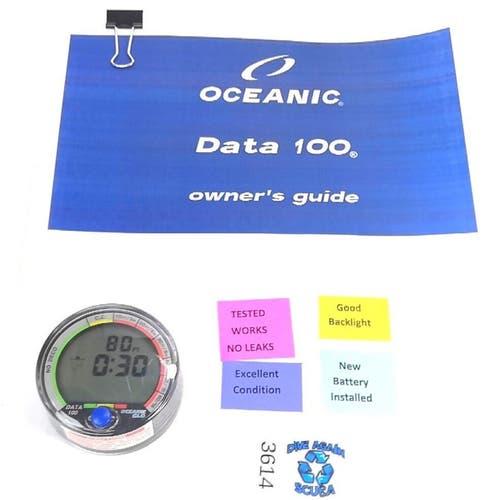 Oceanic Data 100 Air & Nitrox Puck Scuba Dive Computer + Manual           #3614