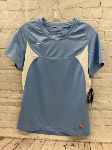 Nike Womens DriFIT Team Size M Light Blue 379183 Short Sleeve Soccer Jersey NWT