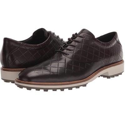 Ecco Golf Men's Classic Hybrid Golf Shoes -Mocha Brown Leather - 44 EU / 10-10.5
