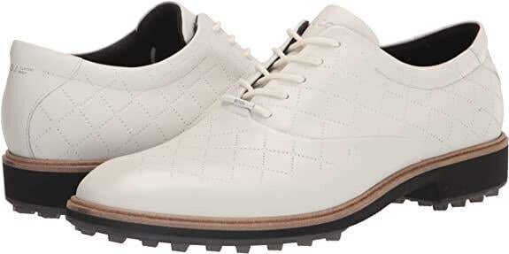 Ecco Golf Men's Classic Hybrid Golf Shoes - White Leather - 43 EU / 9-9.5