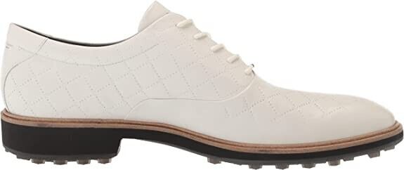 Men\'s ECCO White Wingtip Brogue Spikeless Golf Shoes 45EU 11-11.5 men Ecco Tour Hybrid Wingtip Golf Shoes - Mens White/Brick at  main image 4