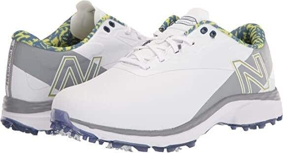 New Balance Men's Fresh Foam X Defender Golf Shoes - Spiked - White Grey - 8.5
