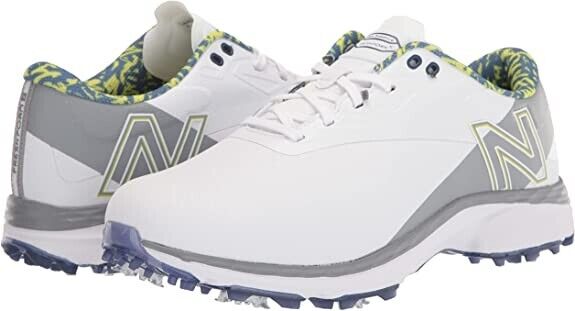 New Balance Men's Fresh Foam X Defender Golf Shoes - Spiked - White Grey - 9.5