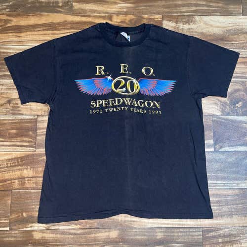 Vintage 1991 REO Speedwagon Mens Size Large Shirt 20 Years 20th Anniversary Rare