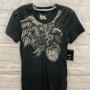 Nike Womens DriFIT Cotton 406943 Size Small Black Eagle Soccer Tee Shirt NWT $25