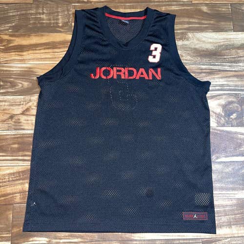 Dwayne Wade Michael Jordan Jersey Mens Size Large #3 Black Red NBA Basketball