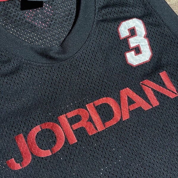 Dwayne Wade Michael Jordan Jersey Mens Size Large #3 Black Red NBA Basketball
