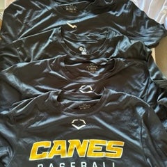 Lot of 5 Canes Baseball Practice Shirts and Jerseys - Mens M and L