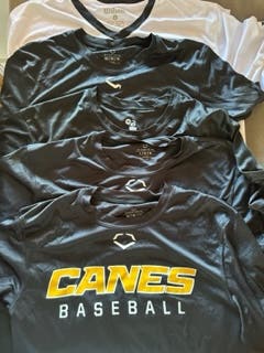 Lot of 5 Canes Baseball Practice Shirts and Jerseys - Mens M and L