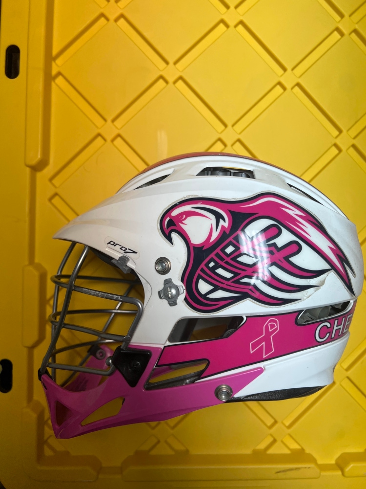Game Used Throwback Annapolis Bayhawks Breast Cancer Awareness Lacrosse Helmet