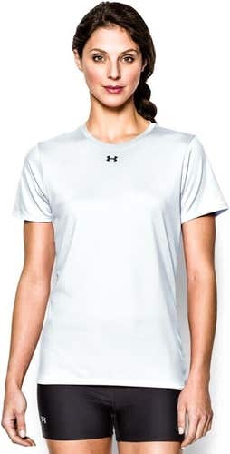 Under Armour Womens Locker Size Large White Loose Fit Short Sleeve Shirt NWT $23