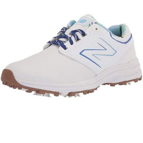 New Balance Women's Brighton Spiked Golf Shoes - White Blue - 6 US / Medium