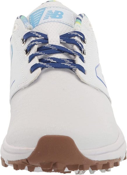New Balance Women's Brighton Spiked Golf Shoes - White Blue - 6 US / Medium