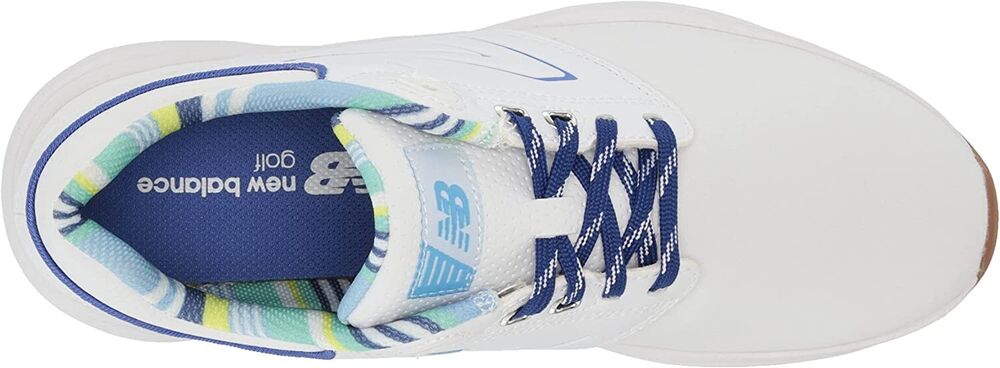 New Balance Women's Brighton Spiked Golf Shoes - White Blue - 6 US / Medium