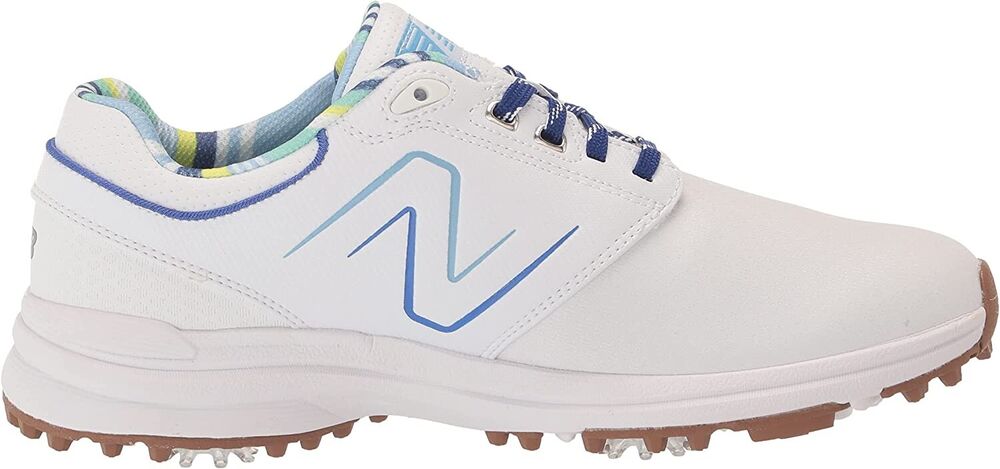 New Balance Women's Brighton Spiked Golf Shoes - White Blue - 6 US / Medium